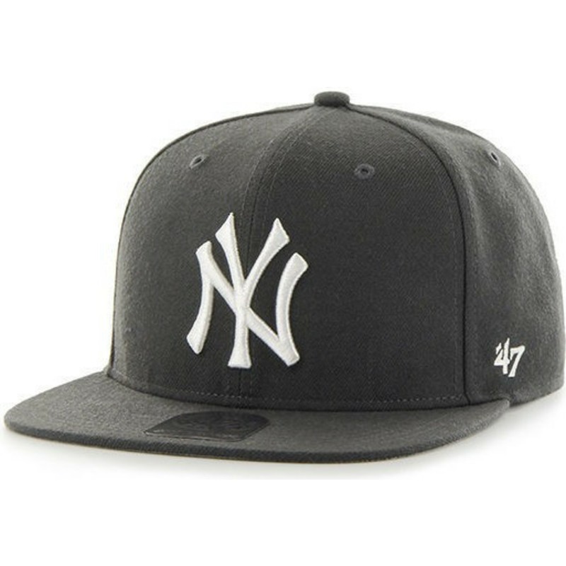 47-brand-flat-brim-new-york-yankees-mlb-captain-black-snapback-cap