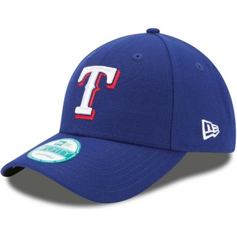 New Era Curved Brim 9FORTY The League Texas Rangers MLB Blue Adjustable Cap
