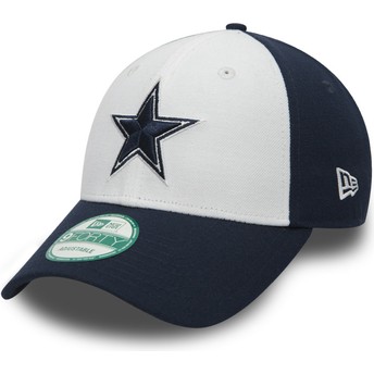 New Era Curved Brim 9FORTY The League Dallas Cowboys NFL White and Navy Blue Adjustable Cap