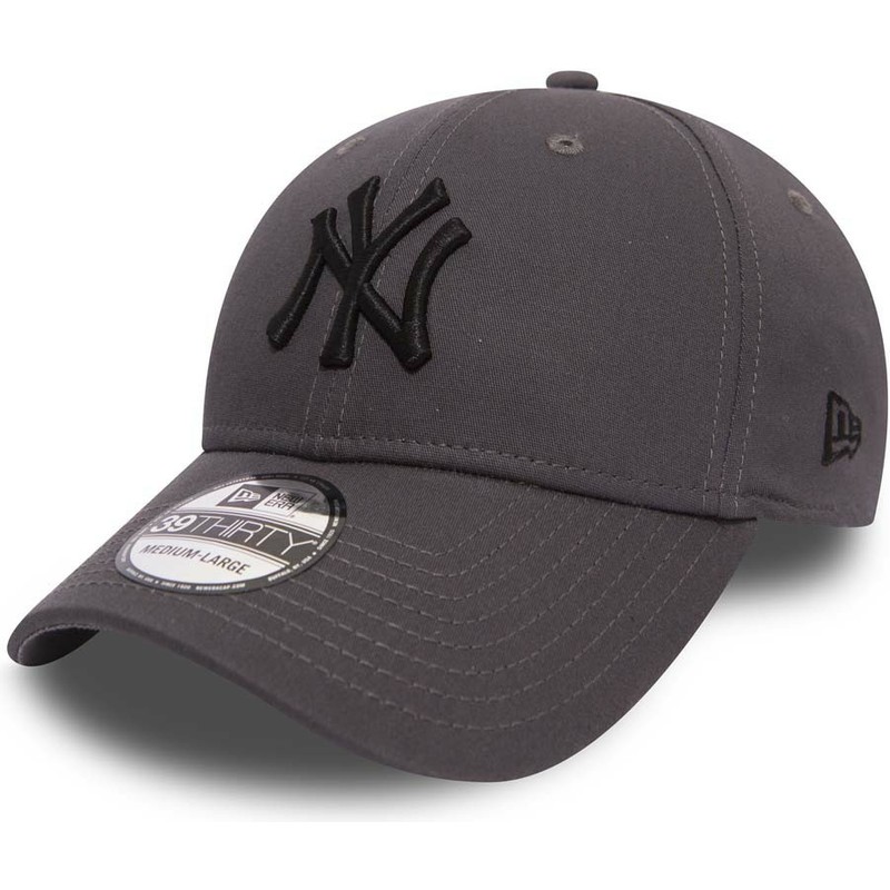 new-era-curved-brim-black-logo-39thirty-league-essential-new-york-yankees-mlb-stone-fitted-cap