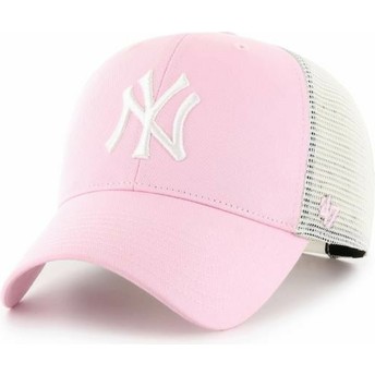 47 Brand MVP Flagship New York Yankees MLB Light Pink Trucker Hat