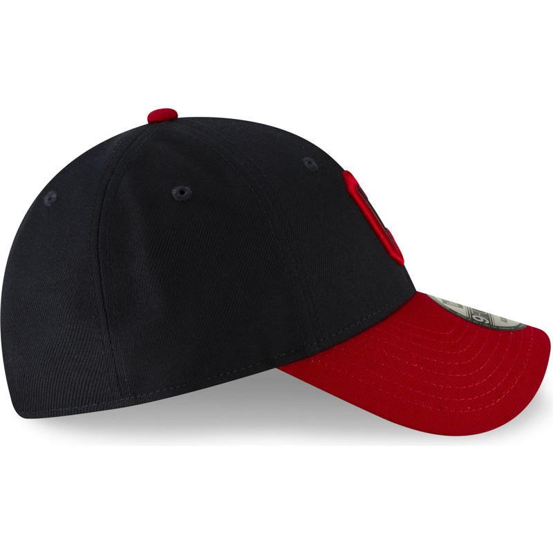 new-era-curved-brim-9forty-the-league-cleveland-indians-mlb-navy-blue-and-red-adjustable-cap