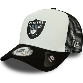 New Era Team Colour Block A Frame Las Vegas Raiders NFL White and Black Trucker Hat