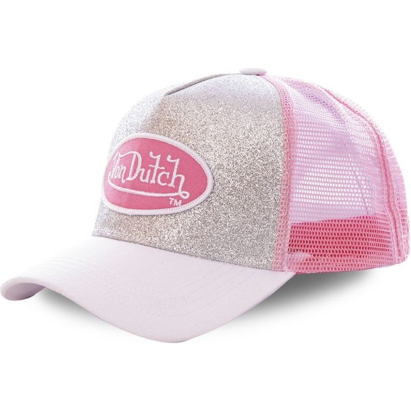 Von Dutch SIL Silver and Pink Trucker 