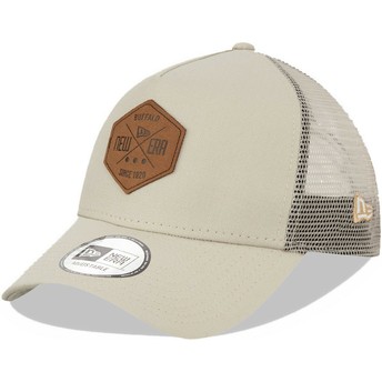 New Era A Frame 9FORTY Heritage Patch Grey Trucker Hat