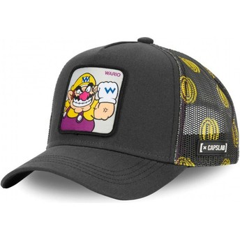 Capslab Wario WAR Super Mario Bros. Grey Trucker Hat