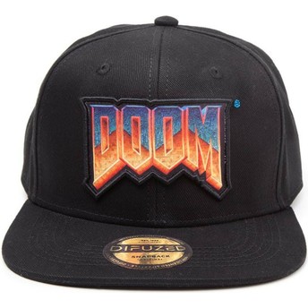 Difuzed Flat Brim Logo Doom Black Snapback Cap