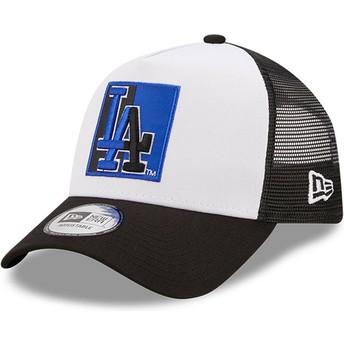 New Era A Frame Team Patch Los Angeles Dodgers MLB White and Black Trucker Hat