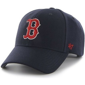 47 Brand Curved Brim Red LogoBoston Red Sox MLB Clean Up Navy Blue Cap